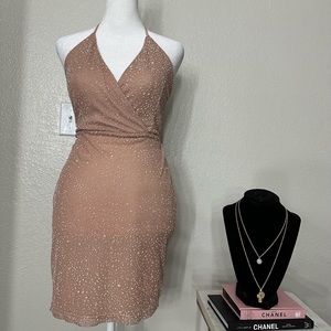 TAN SPAKLE DRESS